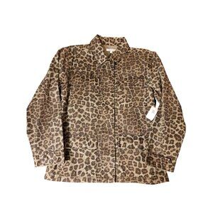 Good American Sage Leopard Animal Print Utility Cargo Camo Jacket NWT Women’s M
